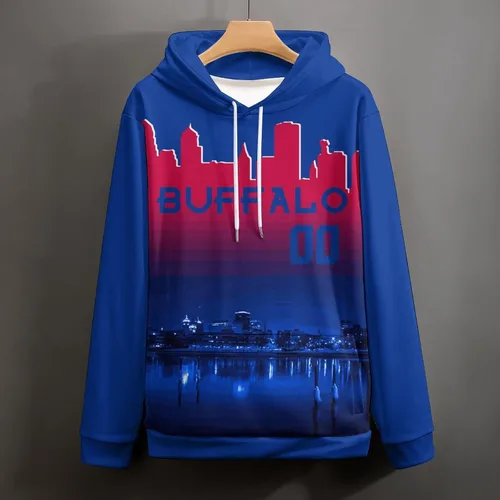 Miniatura 69 de Custom Football Hoodies City Night Skyline Personalized Sweatshirt Name Number Fan Gift Pullover for Men Women Youth
