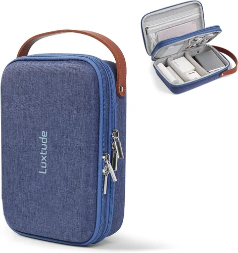 Miniatura 14 de Luxtude Tech - Funda organizadora de viaje, organizador de electrónica portátil, funda rígida con cremallera para cables de carga, cargadores