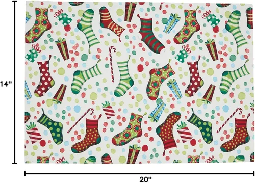 Miniatura 5 de Manteles individuales con medias de Navidad (juego de 4)