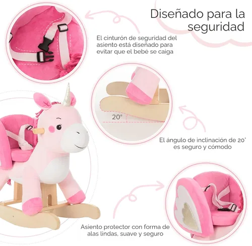 Miniatura 5 de labebe - Caballo mecedor para bebé, unicornio para montar, juguete de paseo para niños de 6 meses a 3 años, bebé (niño niña) juguete de peluche