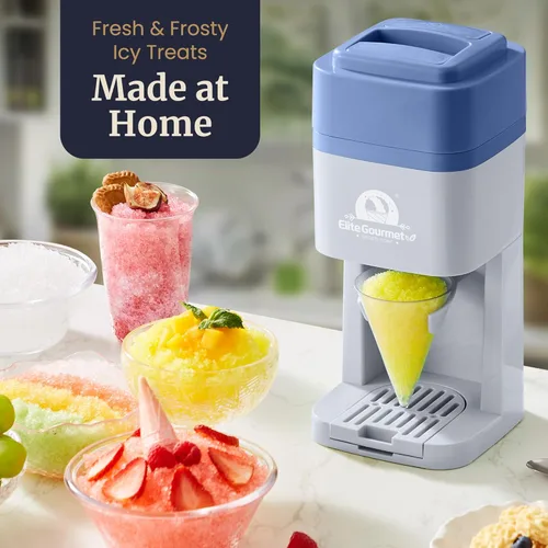 Miniatura 6 de Elite Gourmet Máquina de Conos de Nieve y Hielo Raspado, ESI2215P, Granizados Refrescantes, Margaritas, Bebidas Boba, Cono de Nieve y Soporte