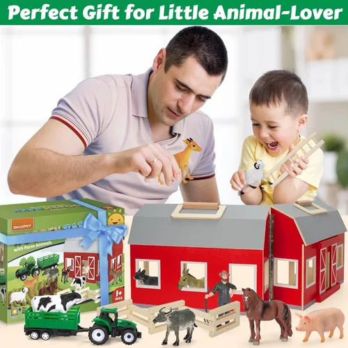 Miniatura 6 de GMAOPHY Juguetes de Animales de Granja para Niños de 3+ Años, Niños y Niñas, Gran Granja de Madera con Figuras de Animales para Niños, Juego