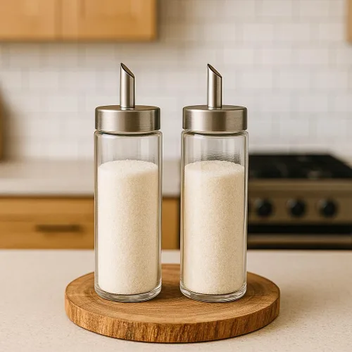 Miniatura 2 de Neat Pour - Dispensador de azúcar, agitador y vertedor, estilo moderno, níquel cepillado con tapa de acero inoxidable, apto para lavavajillas