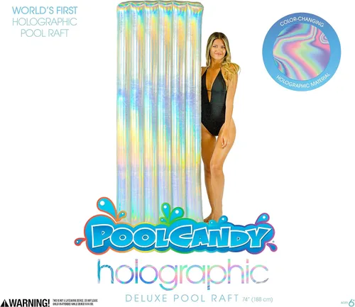 Miniatura 8 de Poolcandy Balsa holográfica de lujo para piscina - 74 x 30