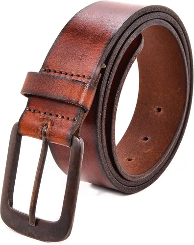 Miniatura 2 de PUZO Cinturón de cuero de grano completo de 1.496in de ancho para hombre