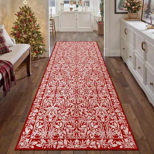 Miniatura 91 de HUGEAR 8x10 Alfombras lavables a máquina color marrón para pasillo, alfombra grande de área interior, alfombra de acento floral, alfombra de pelo