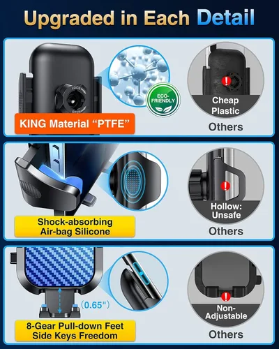 Miniatura 9 de VANMASS Soporte de teléfono para tu automóvil 2026 Ultimate Phone Mount Militar Parabrisas Ventilación del salpicadero del parabrisas 【Lo más nuevo