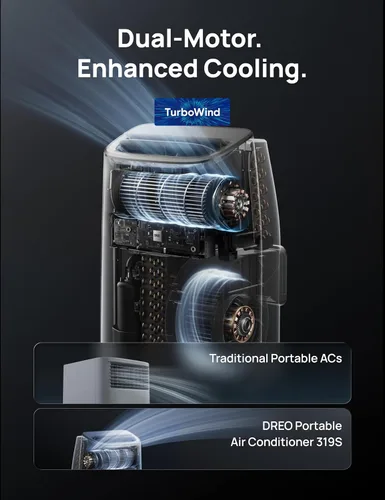 Miniatura 3 de Dreo - Aire acondicionado portátil, 8000 BTU ASHRAE (5000 BTU DOE) Unidad inteligente de aire acondicionado para dormitorio con enfriamiento sin