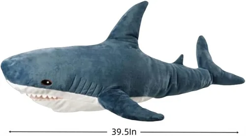 Miniatura 2 de Almohada de peluche de tiburón de 39.5 pulgadas, animal de peluche gigante, almohada de tiburón suave, almohadas de peluche de tiburón, juguete