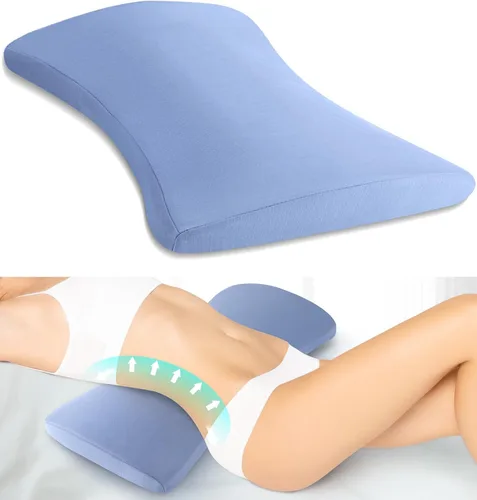 Miniatura 9 de Almohada de apoyo lumbar para aliviar el dolor de espalda: almohada de espalda baja para dormir - Almohada de cintura de espuma viscoelástica - Azul