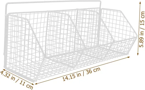 Miniatura 2 de 2 cestas de almacenamiento de cocina de montaje en pared, organizador colgante de acero al carbono con estructura de malla para frescura y ahorro