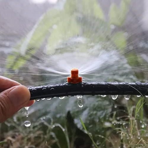 Miniatura 4 de 150pcs 90/180/360 grados de polietileno (PE) micro pulverizador de refracción automatización de la boquilla de rociador sistema de riego de plantas