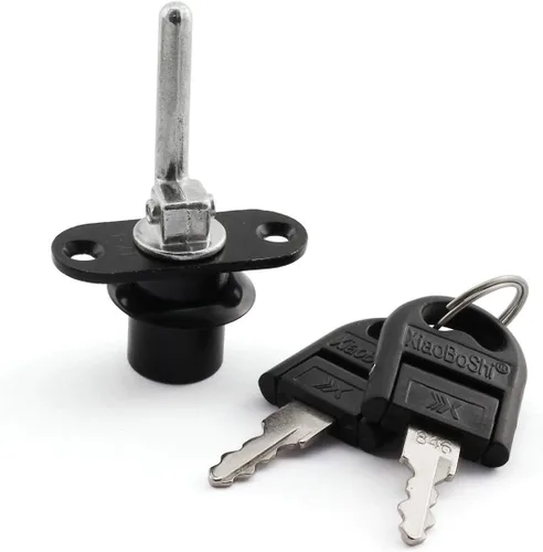 1 cerradura de émbolo cilíndrico de 0.630 in para cajón, armario, escritorio, mesa de oficina, enlace de actividad frontal, cerradura asociada, 1 1x