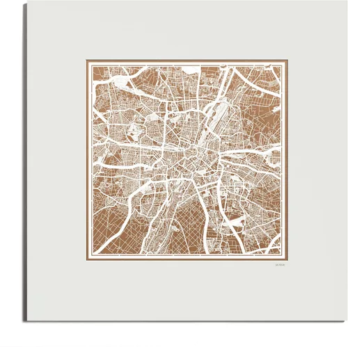 Miniatura 70 de O3 Design Studio Mapa de corte de papel Madrid negro mate de 20 x 20 pulgadas