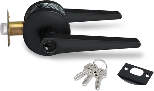Miniatura 32 de MD8820-DB-BK-1P - Manija de puerta de privacidad sólida para dormitorio y baño, acabado negro mate