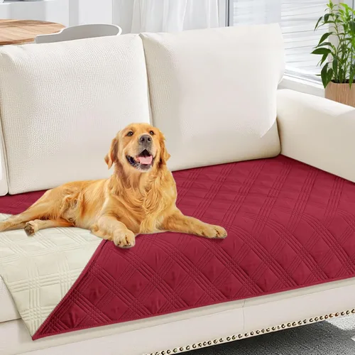 Miniatura 27 de hyha Manta impermeable para perros, manta reversible para cama de mascotas, funda suave para sofá/sillón lavable para perros, fundas impermeables