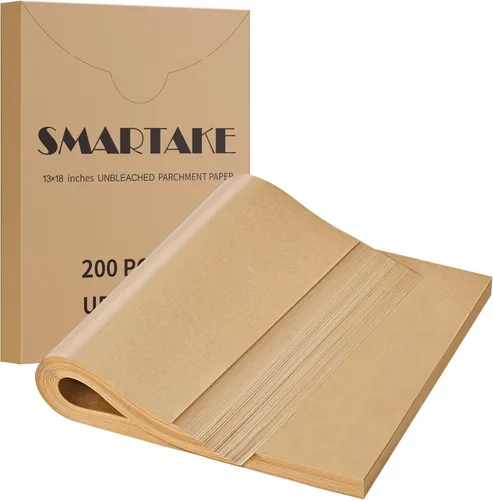 Miniatura 11 de SMARTAKE - 200 hojas de papel pergamino para hornear, 16x24 pulgadas, anti-adherente, pre-cortadas, para hornear, asar, freidora, pan, taza