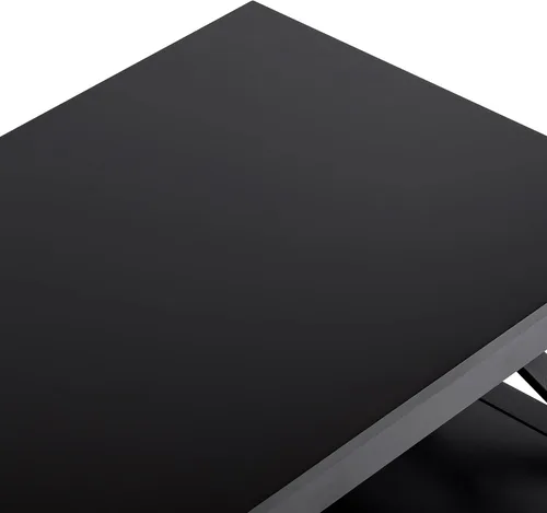 Miniatura 8 de Mesa de centro ChooChoo Oxford con patas más gruesas, mesa de centro de madera negra con almacenamiento para la sala de estar