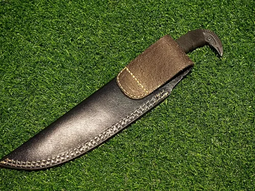 Miniatura 7 de Poshland - Cuchillo nórdico Viking de Odin Raven de 10.3 pulgadas - Hoja de acero al carbono forjada a mano de 6.5 pulgadas, empuñadura de cabeza