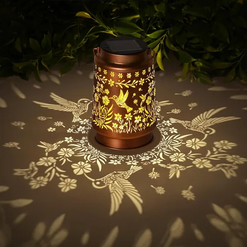 Faroles solares de colibrí para exteriores, impermeables, decoración de jardín, luz LED de metal, regalos de cumpleaños para mujeres, mamá, regalos