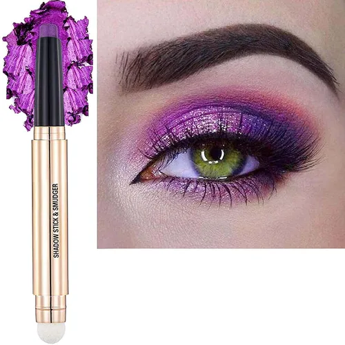 Miniatura 20 de Lápiz delineador de ojos y sombra de ojos verde brillante, lápiz de sombra de ojos cremoso, brillante, suave, hipoalergénico, resistente al agua