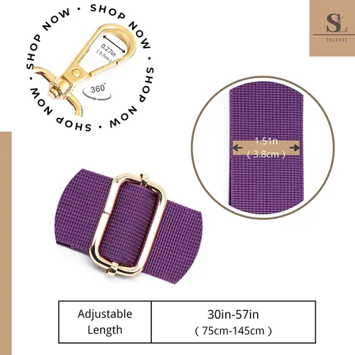 Miniatura 146 de S&loyoe Correas de repuesto para bolso, correa ajustable para bolsa cruzada, correas de guitarra anchas para bolsos de 1.5 pulgadas