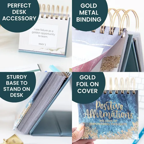 Miniatura 5 de bloom daily planners Calendario de escritorio perpetuo sin fecha con caballete/Calendario diario con caballete autónomo e inspirador - Página