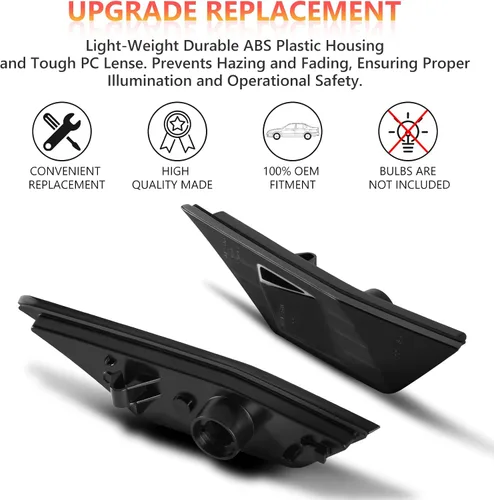 Miniatura 2 de Gempro Carcasas de luces de posición lateral de reemplazo para Honda Civic 2016-2021 Gen Civic Coupe Sedan Hatchback, cubiertas de luz frontal