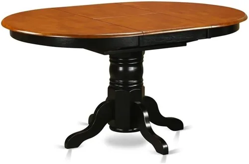 Miniatura 9 de East West Furniture AAVT-BLK-TP mesa de comedor Avon para la cocina - una mesa ovalada de madera maciza con hoja de mariposa y base de pedestal