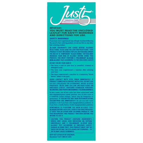 Miniatura 2 de Just 5 Tinte permanente para el cabello de las mujeres en 5 minutos con acondicionador, coloración del cabello gris para las mujeres - Negro azabache