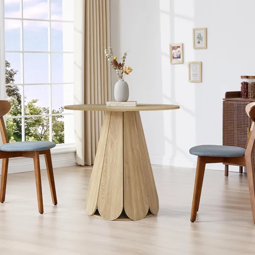 Miniatura 6 de Mesa de comedor redonda pequeña de 31.5 pulgadas, mesa de cocina moderna para 2 a 4 personas, mesas de comedor redondas de madera de granja con base