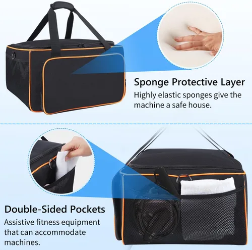 Miniatura 2 de Rsobl Bolsa de almacenamiento compatible con el ejercitador de pedales GUGTTR, máquina elíptica para debajo del escritorio, organizador ajustable
