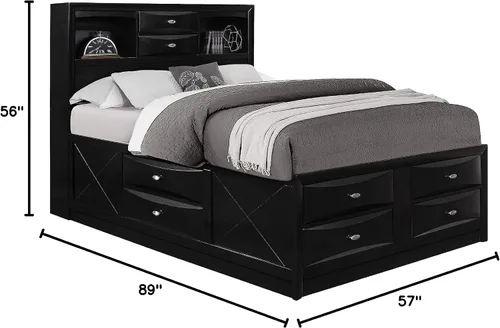 Miniatura 3 de Global Furniture USA Cama matrimonial Linda Negra