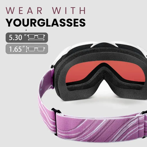 Miniatura 72 de OutdoorMaster OTG Gafas de esquí – Gafas sobre lentes para esquí y snowboard para hombres, mujeres y jóvenes – 100% de protección UV A1-vlt 46%