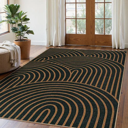Miniatura 13 de Alfombra Moderna de Yute Fácil de Limpiar Arcoíris Lahome, 2x6 Alfombra de Pasillo Lavable para Cocina, Alfombras de Pasillo para Pasillos, Alfombra