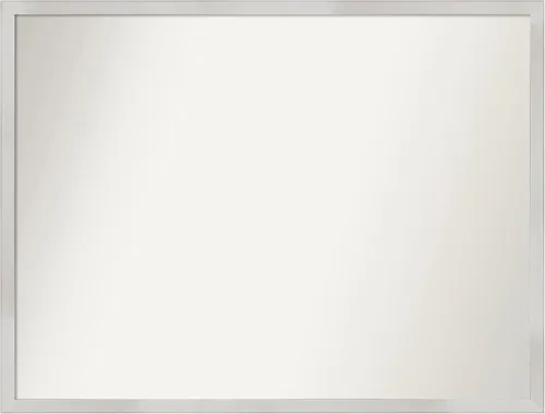 Miniatura 150 de Amanti Art Espejo de baño plateado para sobre el fregadero, 33 x 45 pulgadas, espejo de tocador rectangular blanco plateado y plateado, marco