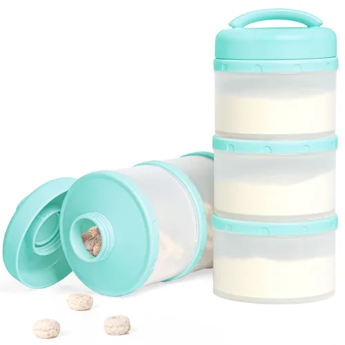 Miniatura 17 de Dispensador de fórmula apilable Termichy, contenedor portátil de leche en polvo, 2 paquetes, gris cálido