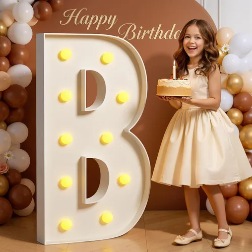 Miniatura 31 de Números de marquesina de 4 pies de alto, 4 pies de alto, números grandes iluminados 0 para 30, 40, 50, 60, decoración de fiesta de cumpleaños