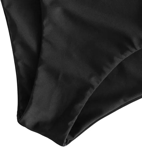 Miniatura 5 de ZAFUL - Traje de baño estilo bikini de dos piezas con cuello redondo y tiro alto para mujer