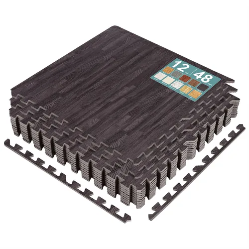 Miniatura 22 de Sorbus Losetas de suelo de madera veteada, esteras de espuma EVA entrelazadas, losetas de 3/8" de grosor para suelos de madera, esteras de ejercicio