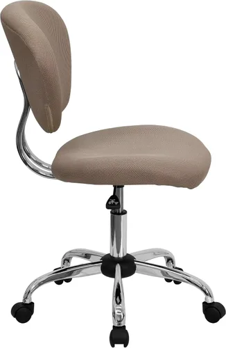 Miniatura 4 de Silla de trabajo de malla con respaldar medio Flash Furniture con brazos y base, Metal, Marrón café