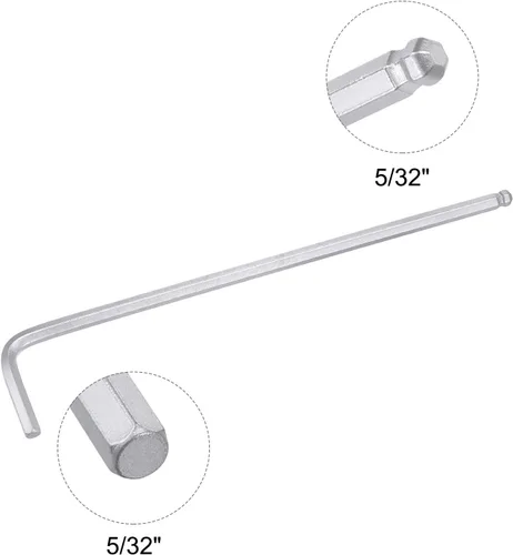 Miniatura 3 de uxcell Llave hexagonal de extremo de bola de 5/32 pulgadas, herramienta de reparación CR-V de brazo largo en forma de L, SAE 4 piezas