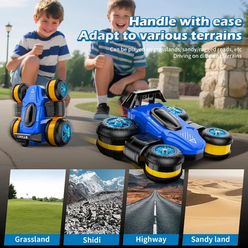 Miniatura 4 de Juguete de coche de acrobacias a control remoto - Drift de alta velocidad 360° voltea 4WD vehículo todoterreno giratorio para niños y niñas, regalos