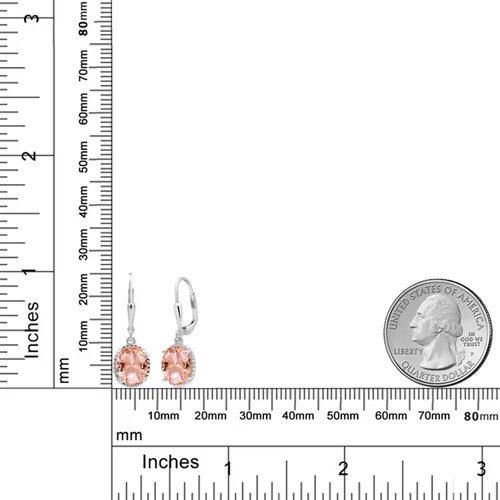 Miniatura 19 de Gem Stone King Aretes colgantes de gota para mujer, plata de ley 925, piedra natal ovalada de 0.354 x 0.276 in, joyería fina, regalos para ella