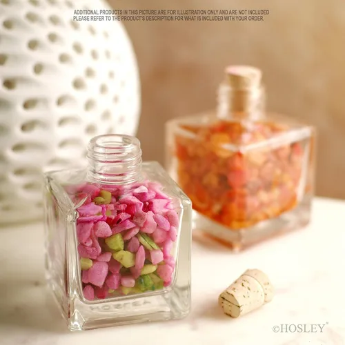Miniatura 3 de Hosley Juego de 4 botellas difusoras de vidrio cuadradas de 3.25 pulgadas de alto. Ideal para uso con aceites esenciales, difusores de repuesto
