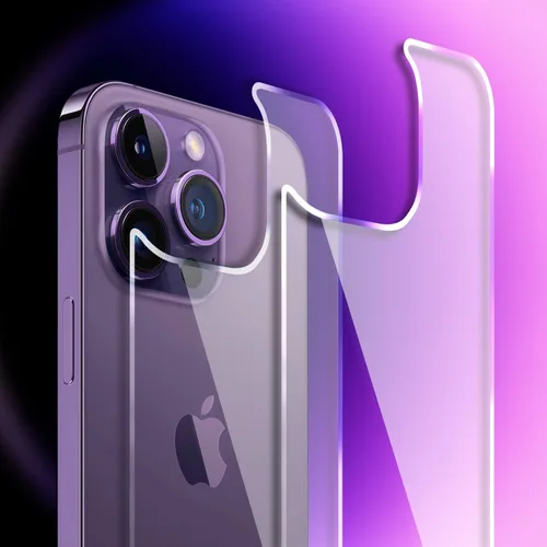 Protector de pantalla trasera para iPhone 14 Pro Max (paquete de 2), iPhone 14 Pro Max, protector de vidrio trasero templado (6.7 pulgadas)