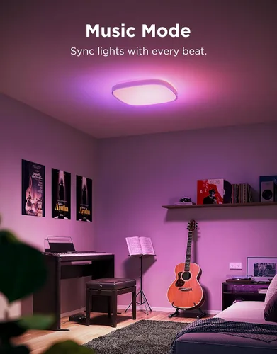 Miniatura 8 de Govee Lámpara de Techo Inteligente, Lámpara de Techo LED RGBIC Cuadrada que Funciona con Matter, Lámpara de Montaje Empotrado de 2400LM