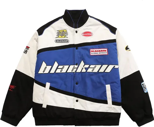 Aelfric Eden Blackair - Chaquetas universitarias para hombre, chaquetas de bombardero vintage, chaqueta de motociclista