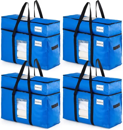 Miniatura 33 de TAILI - Bolsas de mudanza extra grandes, paquete de 10 bolsas negras resistentes para almacenamiento con ventana visible, asas envolventes