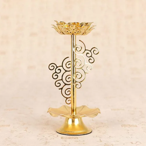 Miniatura 7 de 2 portavelas de loto de aleación, candelabros decorativos budistas para decoración tranquila del hogar, elegante base de vela para meditación